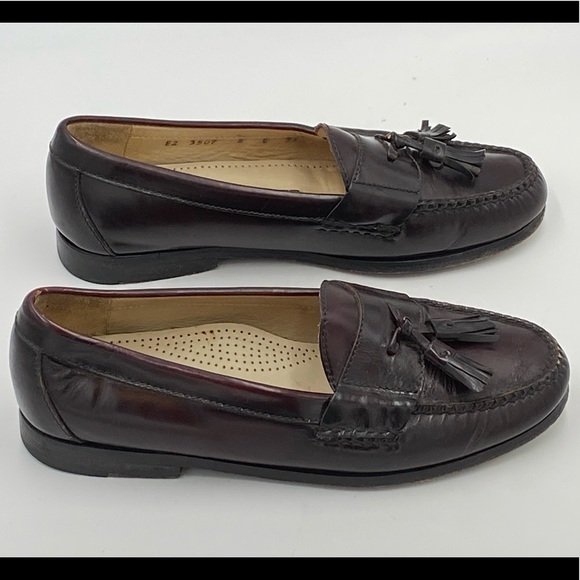 Cole Haan Burgundy Pinch Tassel Loafers - Size 8 E - Picture 2 of 8